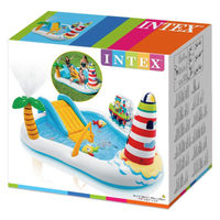 INTEX 57162 Fishing Fun Play Center 2,18 m x 1,88 m x 99cm Aufblasbare Kinder Wasser rutsche Insel Baby Slide Schwimmbad