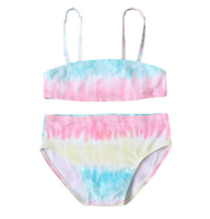 Maillot de bain tankini pour filles, séchage rapide, écologique, imprimé coloré, avec haut amovible pour la plage estivale