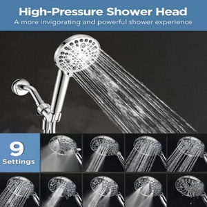 Handheld Shower Head with Filter High Pressure Shower Head with 10 <b>Spray</b> Modes Hard Water Softener Showerhead with Hose - Product Image 5