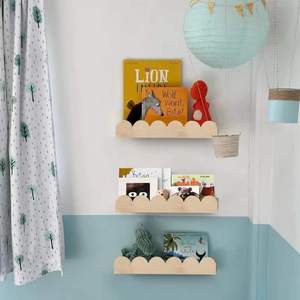 <b>Wall</b> <b>Mounted</b> Storage <b>Shelf</b> For Children's Room Solid Wood Floating Rack Rectangle Shape Screw Embedded Installation - Product Image 4