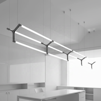 Lustre long en acier inoxydable de style Mazar, design minimaliste, pour hall d'entrée, café, bar, luminaire suspendu créatif à LED