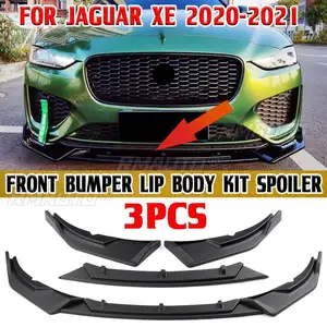 ジャガーXE2020-2021スポイラーデフレクターリップフィンガードプロテクターカバー用高品質3PCSカーフロントバンパーリップボディキット