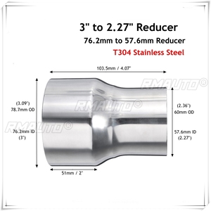 Adaptateur de réduction de tuyau d'échappement de voiture 76mm-57mm (3"-2.25") en acier inoxydable pour silencieux - Product Image 1