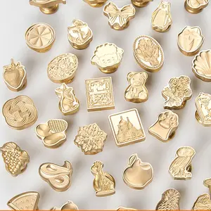 銅製新パターン3Dミニ文学シリーズワックスシールスタンプヘッド - Product Image 1