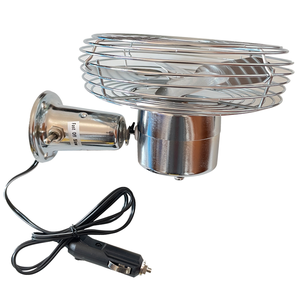 พัดลมรถยนต์โลหะโครเมียมขนาด 6 นิ้ว DC12V 24V แบบหนัก 2 ระดับความเร็ว สำหรับรถยนต์ รถบรรทุก รถยก ระบายความร้อน - Product Image 3