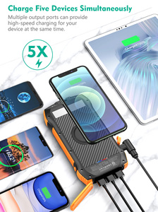 แบตสำรองพลังงานแสงอาทิตย์ 20000mah แบบพกพา พร้อมไฟส่องสว่าง กันน้ำ - Product Image 5