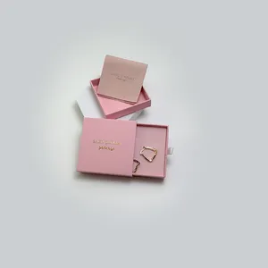 8x8cm Luxury Deboss Custom Logo Beige Pink Blue Microfiber Necklace Bracelet Earring Jewelry Pouch