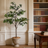 Arbre artificiel Terminalia, Amandier tropical, Grande plante d'intérieur sans entretien pour la décoration de hall d'hôtel, bureau et espaces commerciaux