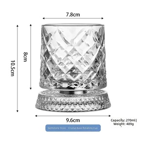 <span class=keywords><strong>Verre</strong></span> à whisky rotatif de luxe avec base en cristal pour bar à domicile - Product Image 3