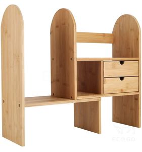 Estantería de escritorio ajustable, organizador de almacenamiento de escritorio, estantería de Bambú - Product Image 2