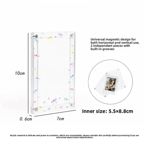 Nouveau design, support <span class=keywords><strong>photo</strong></span> <span class=keywords><strong>Instax</strong></span> magnétique transparent en acrylique de 3 pouces, motif mignon imprimé, écologique, décoratif - Product Image 5