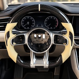 Volante de Fibra de Carbono con Cuero Forjado de Alta Gama para Mercedes-Benz GLE, Estilo Clásico, Agarre de 40 mm para Mercedes-Benz - Product Image 3
