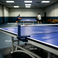 Table de tennis de table électrique réglable en hauteur pour commande en gros, surface anti-rayures UV de 25 mm pour clubs, lieux de loisirs, logo personnalisé