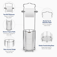 Support de papier toilette autoportant en métal personnalisé avec rangement pour 3 rouleaux, organisateur de salle de bain, fabricant OEM ODM
