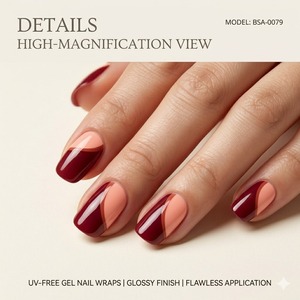 Trend Forward - Esmaltes de Uñas en Gel sin UV, Alta Pigmentación, Rojo y <span class=keywords><strong>Rosa</strong></span> en Contraste, Diseño Arqueado, Antiadherente, Ecológico, Estilo Coreano, 14 - Product Image 2