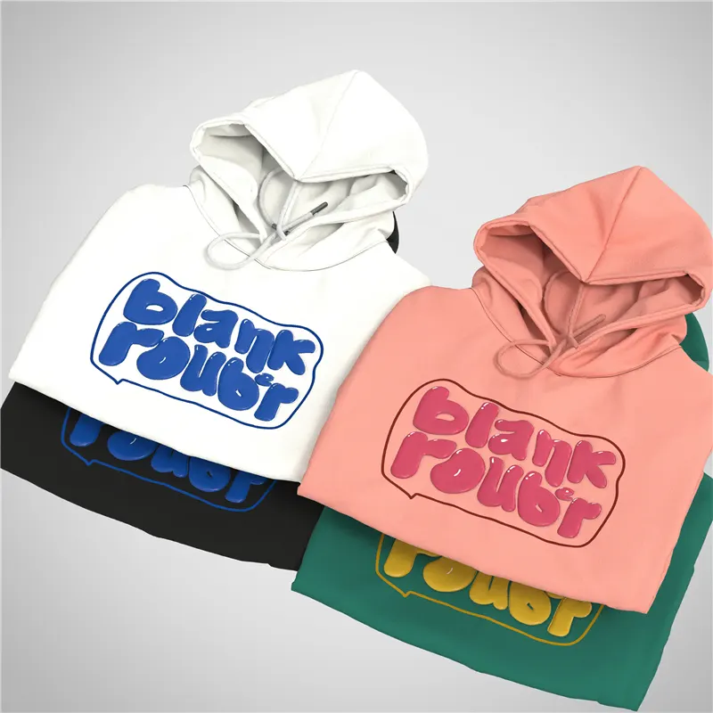 Plus Size Streetwear Clothes Men Wholesale Heavyweight Hoodie Customized Logo 3d Embossed Sweatshirts Puff Printing Hoodies
