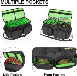 Bolsa de Transporte Profesional para Equipos de DJ, con Diseño de Leopardo, Divisores Inferiores Acolchados Desmontables, para Cables y Archivos, Ideal para Viajes - Product Image 6