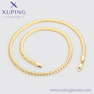 X000813237 Xuping Đồ Trang Sức Thời Trang 14K Vàng Màu Vòng Cổ Thanh Lịch Đơn Giản Chuỗi Dây Chuyền Nam Giới Và Phụ Nữ Phổ - Product Image 4