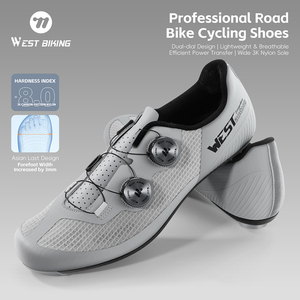 WEST <strong>BIKING</strong> Professional Road Cycling Lock <strong>Shoes</strong> Dual Dial Closure Breathable Stiff Sole Professional Racing Bike <strong>Clipless</strong> <strong>Shoes</strong> - Product Image 1