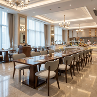 Chaise de salle à manger de style nordique, moderne et minimaliste, en bois massif, chaise de café en tissu pour hôtel et restaurant