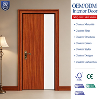 Portes de chambre intérieures en bois étanches en gros avec vitrage, finition MDF PVC, ouverture latérale coupe-vent