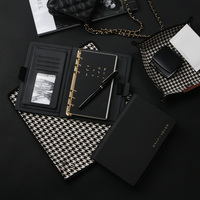 Premium A6 reliure à anneaux en cuir PU cahier à couverture rigide LOGO personnalisé boîte-cadeau stylo bureau réunion d'affaires planificateur Journal bloc-notes