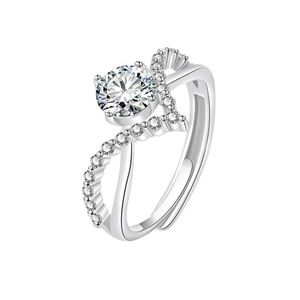Luxury 925 Silver Plated Wedding <b>Ring</b> for Women V Design <b>Crown</b> Moissanite Diamond Zircon <b>Ring</b> Engagement Finger <b>Ring</b> - Product Image 5