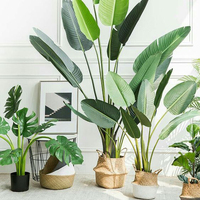 120cm Gros Palmier Artificiel 5ft Real Touch Voyageur Oiseau Plante Faux Feuille De Bananier Décoratif Intérieur Soie Arbre Artificiel