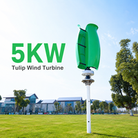Éolienne Tulip 5KW – Système complet de production d'énergie éolienne avec contrôleur de tour, batterie et fonctionnement double mode réseau/hors réseau R&X RX-TL – Garantie 10 ans