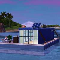 Maison flottante préfabriquée en conteneur avec structure en acier et panneaux sandwich pour usage de villa