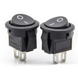 Interrupteur à bascule, bouton ON/OFF, noir, 20mm, 2 broches, 6a/250V, 10a/125V