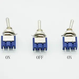 EIN-AUS-EIN 3-poliger 3-Positionen-Mini-Verriegelungs-Kippschalter SPDT AC 125V/6A 250V/3A