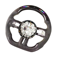 Volant en fibre de carbone véritable avec écran LED pour Ford Mustang 2015 2016 2017 2018 2019 GT, personnalisation du volant