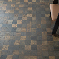 Parquet en bois d'ingénierie à carreaux brun foncé moderne pour projets hôteliers