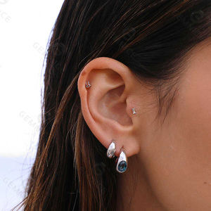 18K Gold Vermeil Vergoldete Chunky Dicke Creolen Dome Huggies - Product Image 6