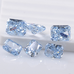 Rạng rỡ cắt đá nghiền cắt màu xanh Cubic Zirconia L <span class=keywords><strong>Fancy</strong></span> màu xanh CZ Loose đá tổng hợp đá quý đối với trang sức làm - Product Image 2