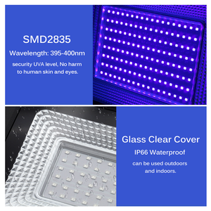 Reflector LED UV de 150W, AC220V, IP66, Resistente al Agua, 395nm 400nm, <span class=keywords><strong>Luz</strong></span> Negra <span class=keywords><strong>Ultravioleta</strong></span> Fluorescente, Lámpara de Escenario para Fiestas de Halloween - Product Image 2