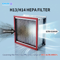 Filtro HEPA H13 H14 de Baja Resistencia, 1000 CFM, Marco de Acero Galvanizado, 99.99% de Eficiencia, 0.3um de Porosidad, Filtro de Caja Plegado Profundo