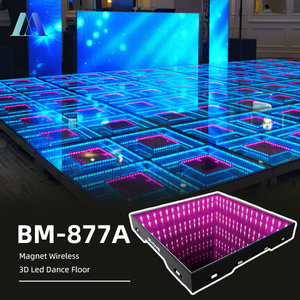 Sang trọng tương tác LED Dance Floor với gạch ánh sáng cảm biến và áp lực nhạy cảm Glass màn hình hoàn chỉnh video trình bày - Product Image 1