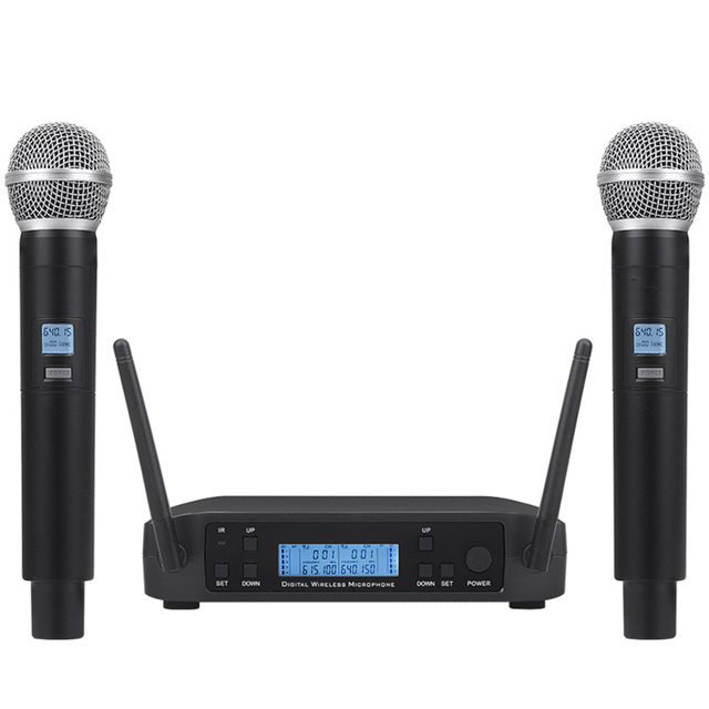 Free Print logo Small UHF 2CH GLXD4 Microfon Professional Wireless Microphones