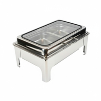 Premium FDA-Zertifiziertes Edelstahl-Alkohol-Chafing-Dish-Set, Brennstoffbeheizt, Wirtschaftlicher Typ für Caterer und Restaurants
