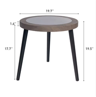 Table basse de luxe à miroir infini avec éclairage LED Pieds en bois noir parfaits pour les salons en stock et prêts à être expédiés