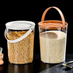 Ds1852 nhà bếp gạo lưu trữ container kín gạo xô gạo hộp hạt kín Jar nhựa trong suốt hạt xô với xử lý