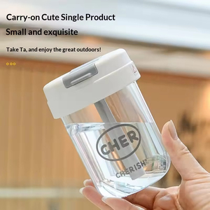 ขวดน้ำพลาสติกพกพาสำหรับออกกำลังกายและกิจกรรมกลางแจ้ง พร้อมฝาปิดแบบ 2-in-1 หลอดดูด แก้วน้ำพลาสติกแบบหนา - Product Image 4