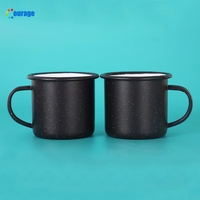 Nouvelles tasses à sublimation émaillées à effet magique de paillettes étoilées changeant de couleur, 11 oz, noires