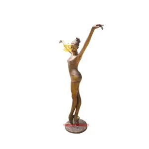 现代酒店街道景观装饰设计金属艺术雕塑青铜舞女雕像