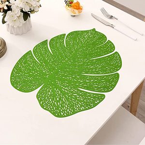 Napperon en <span class=keywords><strong>vinyle</strong></span> feuille verte Feuilles tropicales Napperons Table Réglage Cuisine Table <span class=keywords><strong>Tapis</strong></span> pour Table à manger Napperon - Product Image 5