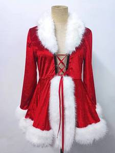 HP <b>Women</b> Red Long Sleeve Velvet Santa Claus Xmas Outfit Sexy <b>Christmas</b> Fancy <b>Dress</b> With Hat FCDR-011 - Product Image 5