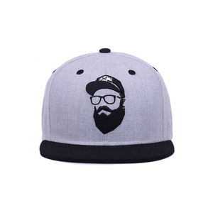 Casquettes de sport snapback en gros, personnalisées, mode masculine, haute qualité, 6 panneaux, noir, visière plate, <span class=keywords><strong>gris</strong></span>, coton, logo brodé - Product Image 2