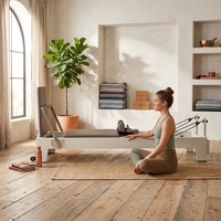 Cama de Entrenamiento de Roble Macizo con Acabado de Pintura Horneada de Alta Calidad para Pilates y Yoga, Directo de Fabricantes